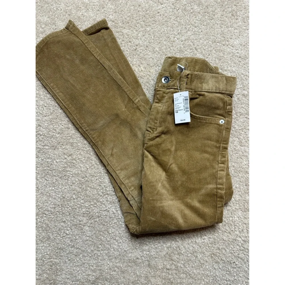 Gap Corduroy Pants Kids Size 10 Acorn Brown NWT Slim Fit Ribbed Trousers